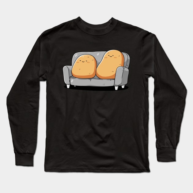 Cute Couch Potatoes Long Sleeve T-Shirt by Daytone